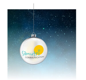 Weihnachtskugel mit samutri Logo als Erkennungsbild für den digitalen Adventskalender "Jeden Tag ein Lächeln"