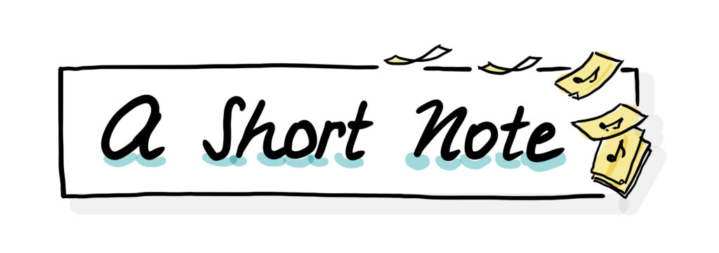 Sketchnote als Titel des Blogs "A SHORT NOTE"