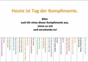 Komplimente zum Ausdrucken, Abreißen und Verschenken